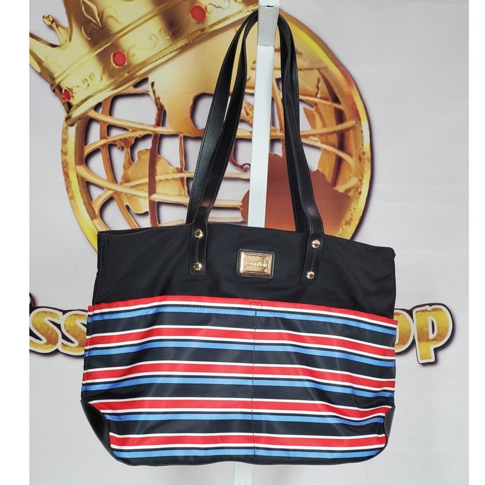 Calvin Klein Blue Red white Striped Tote Shoulder Bag